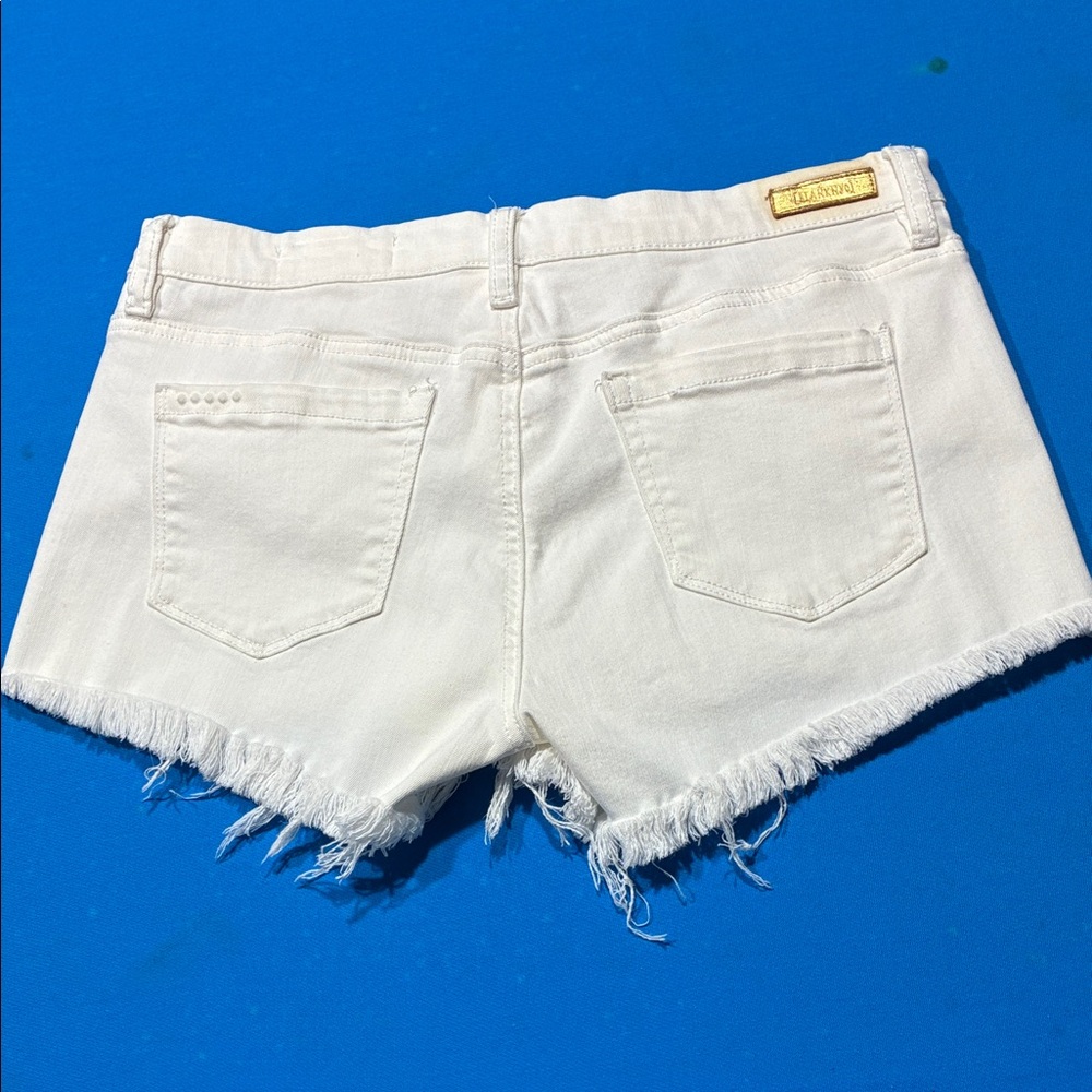 Blank NYC White Frayed Hem Denim Shorts - Picture 6 of 14
